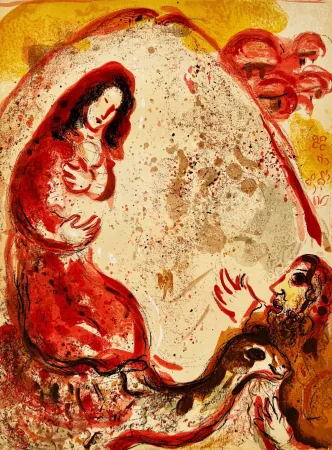 Lithografie Chagall - Rachel Steals Her Father’s Graven Images