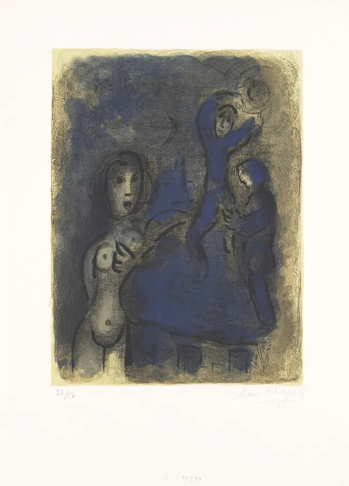 Lithografie Chagall - Rahab et les espions de Jéricho 