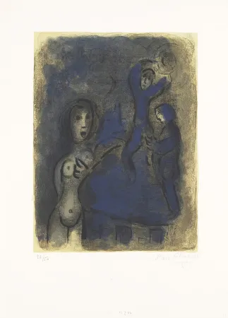Lithografie Chagall - Rahab et les espions de Jéricho 