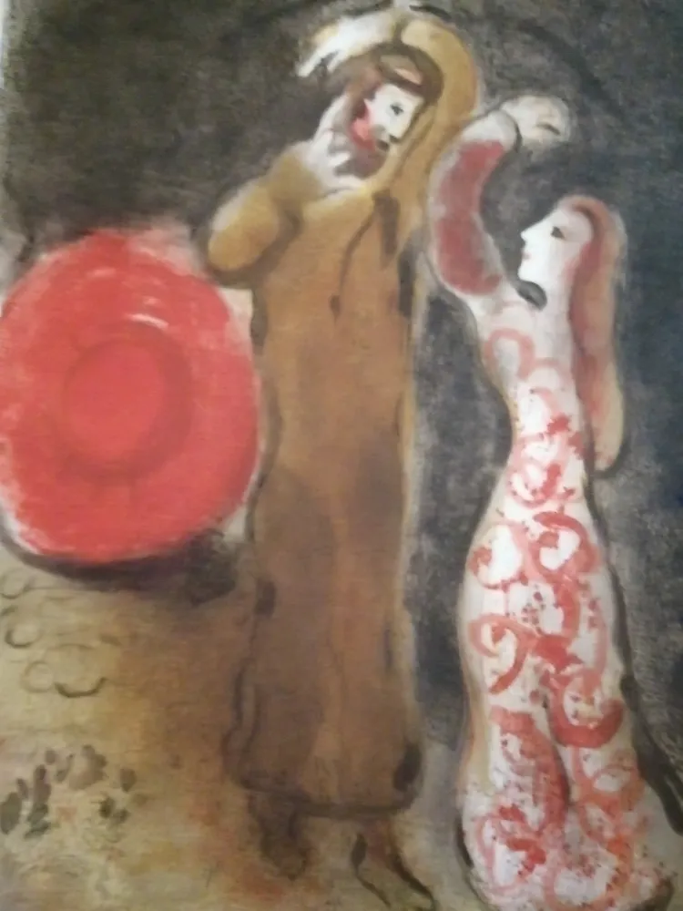 Lithografie Chagall - Rencontre entre Ruth et Booz