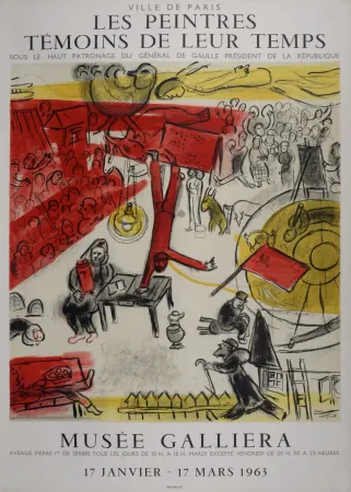 Lithografie Chagall - Revolution, Les peintres témoins de leur temps, 1963