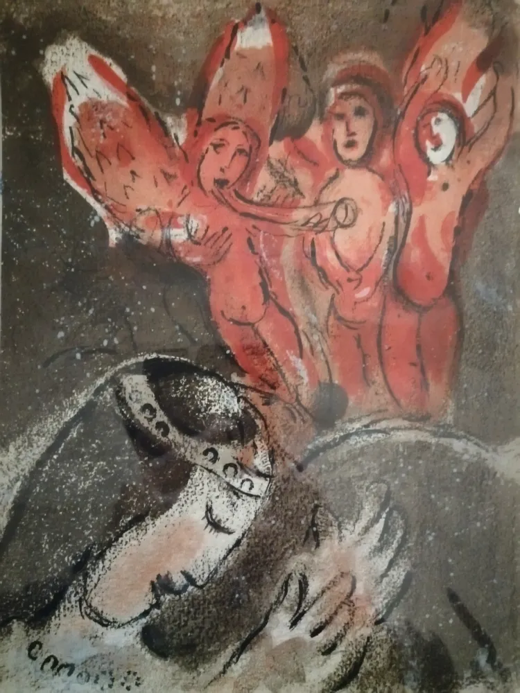 Lithografie Chagall - Sara et les Anges