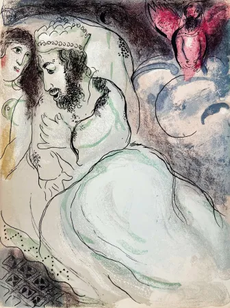 Lithografie Chagall - Sarah And Abimelech