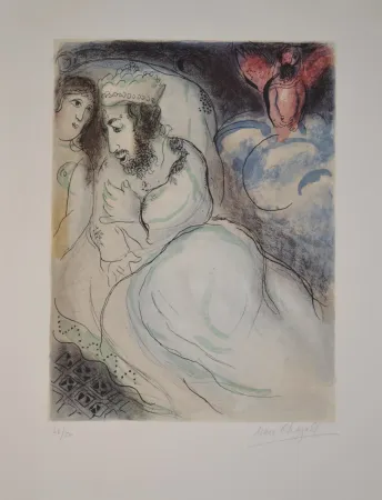 Lithografie Chagall - Sarah And Abimelech - M239