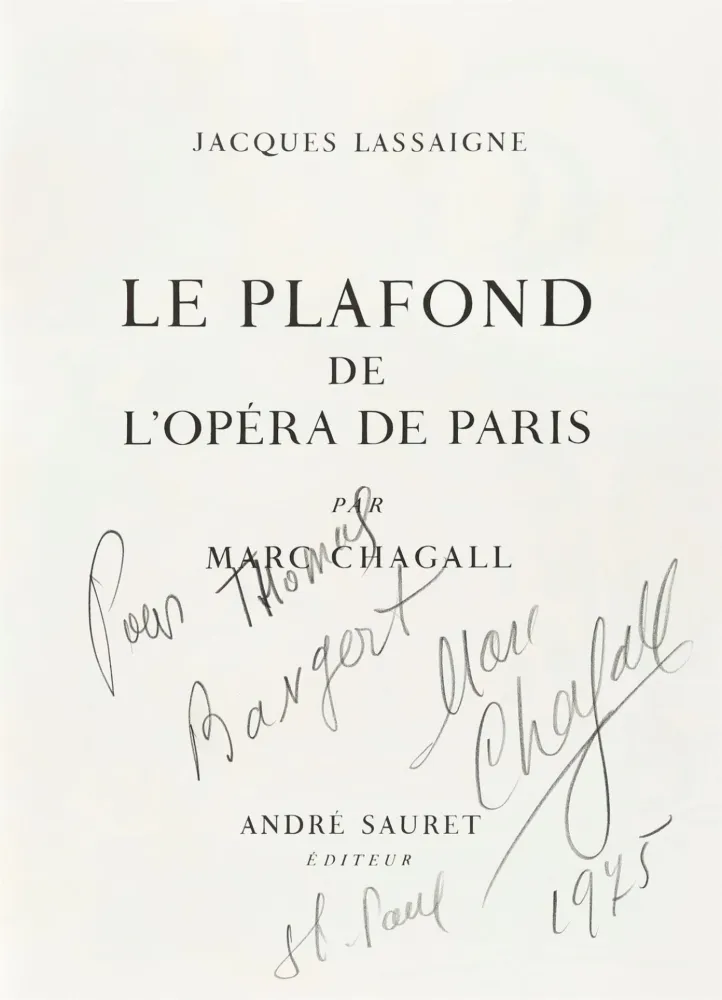 Geïllustreerd Boek Chagall - Signed and dedicated-Le Plafond de l’Opéra de Paris