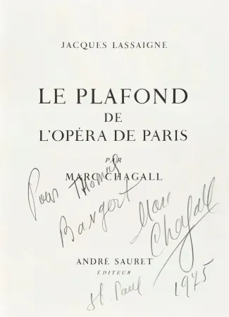 Geïllustreerd Boek Chagall - Signed and dedicated-Le Plafond de l’Opéra de Paris