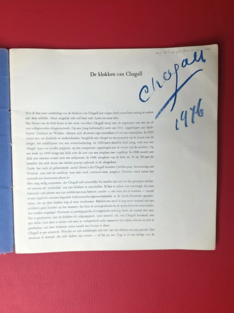 Geïllustreerd Boek Chagall - Signed - De klokken van Chagall