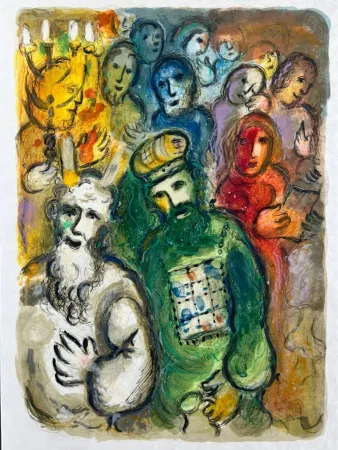 Lithografie Chagall - So went Moses and Aaron, and gathered all the Elders of the children of Israel