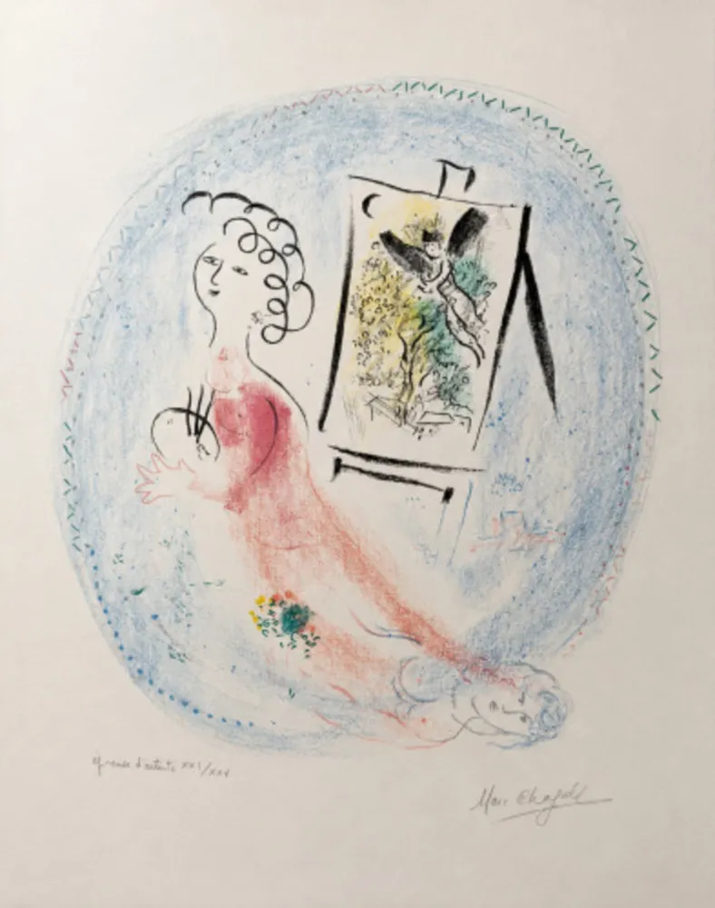 Lithografie Chagall - The Easel
