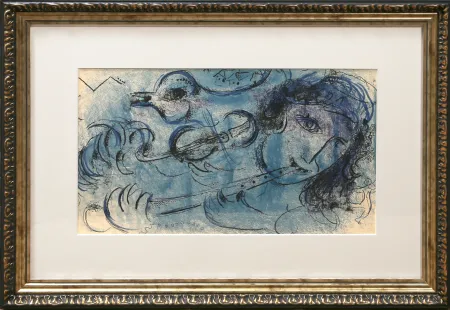 Lithografie Chagall - The Flute Player