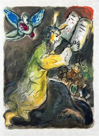 Lithografie Chagall - Then Moses assembled all the Congregation of the children of Israel, and sayde unto them...