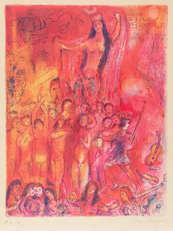 Lithografie Chagall - They were in Forty Pairs, Thus Numbering Fourscore.., from Four Tales from the Arabian Nights