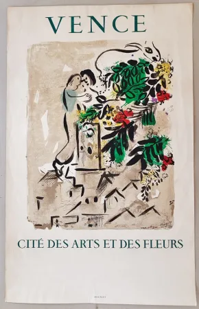Lithografie Chagall - Vence Cite des Arts et des Fleurs