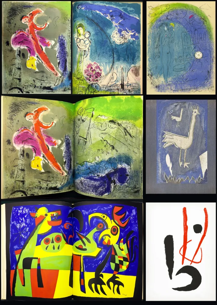 Geïllustreerd Boek Chagall - VERVE Vol. VII. N° 27-28. VISIONS DE PARIS - 34 lithographies (1953)