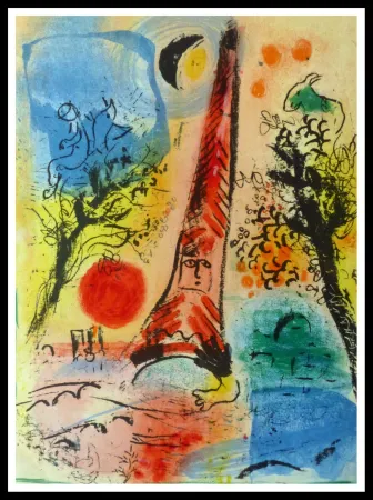 Lithografie Chagall - VISION DE PARIS