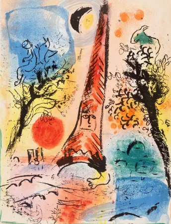 Lithografie Chagall - Vision de Paris