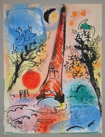 Lithografie Chagall - Vision De Paris
