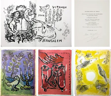 Geïllustreerd Boek Chagall - VITRAUX POUR JÉRUSALEM (THE JERUSALEM WINDOWS) DE LUXE EDITION SIGNED BY MARC CHAGALL.