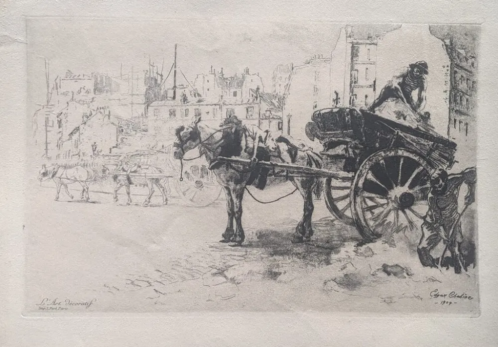 Ets En Aquatint Chahine - Les Terrassiers