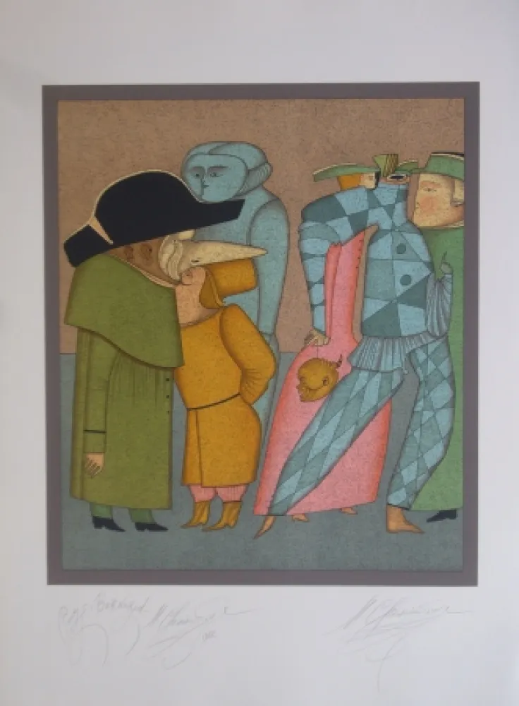 Lithografie Chemiakin - Carnaval