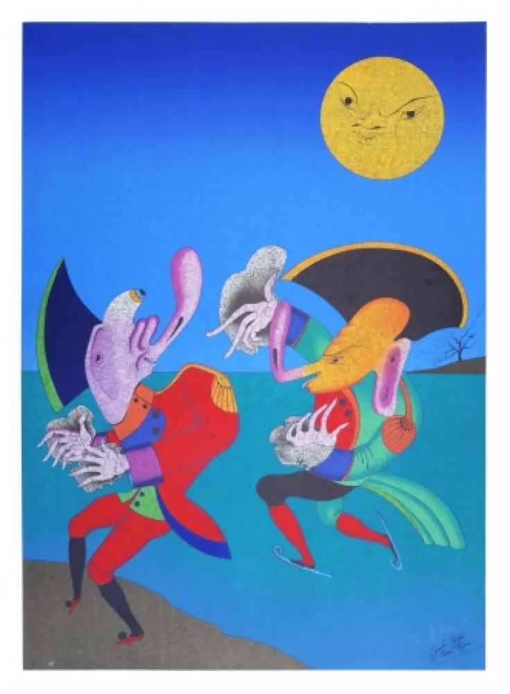 Lithografie Chemiakin - Carnaval de St Petersbourg