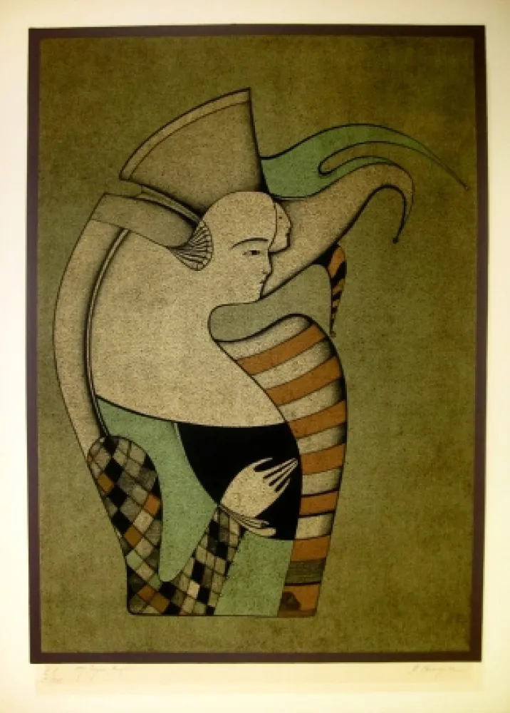 Lithografie Chemiakin - Personnage fantastique