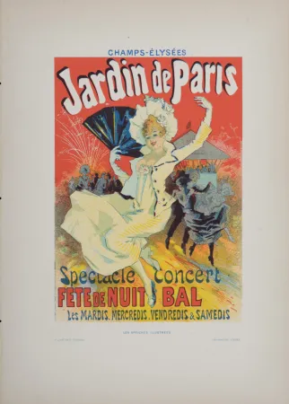 Lithografie Cheret - Jardins de Paris, 1896