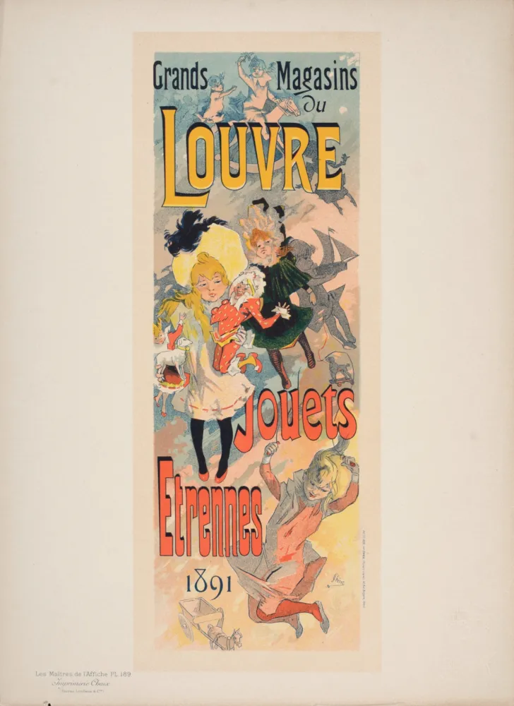 Lithografie Cheret - Les Maîtres de l'Affiche : Grands Magasins du Louvre (1), 1891
