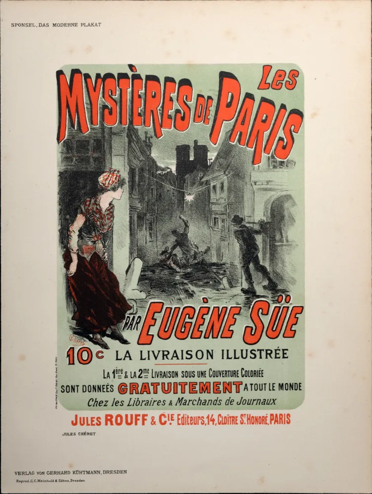 Lithografie Cheret - Les Mystères de Paris, 1897