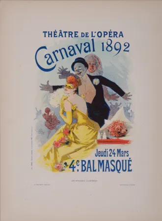 Lithografie Cheret - Théâtre de l'Opéra : Carnaval 1892, 1896