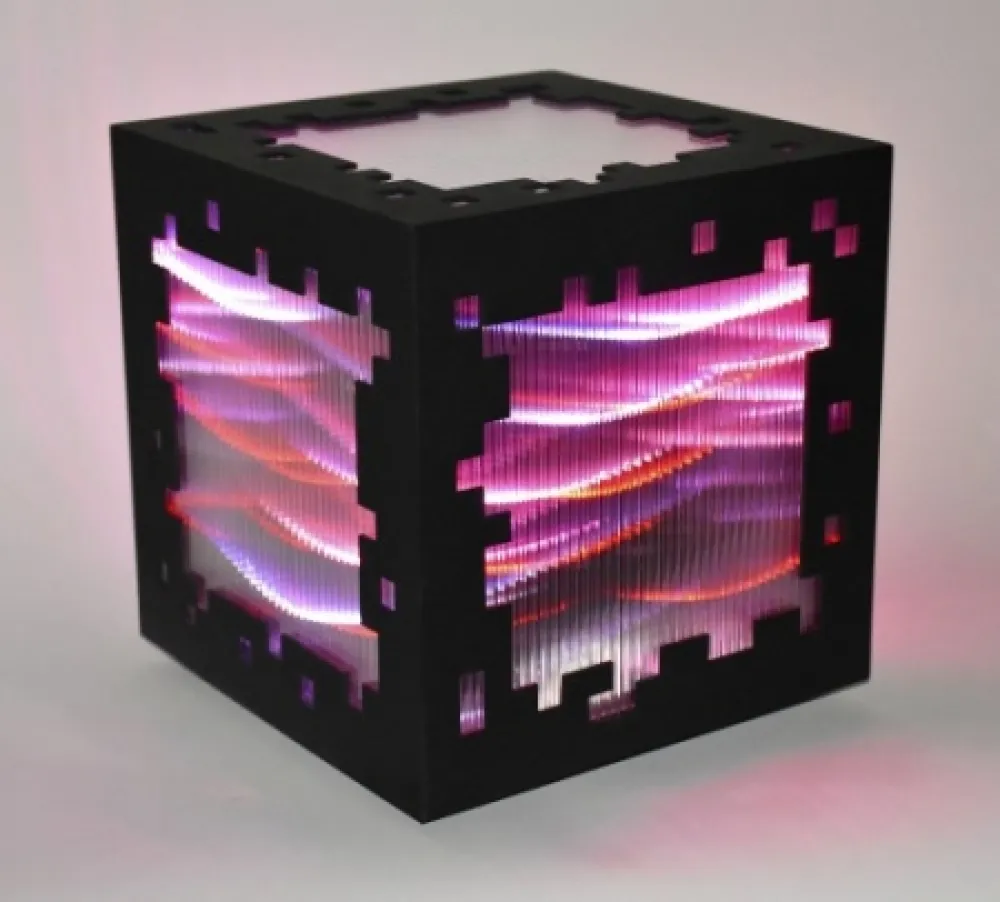 Houtsnede Chevalier - Mini voxels light red
