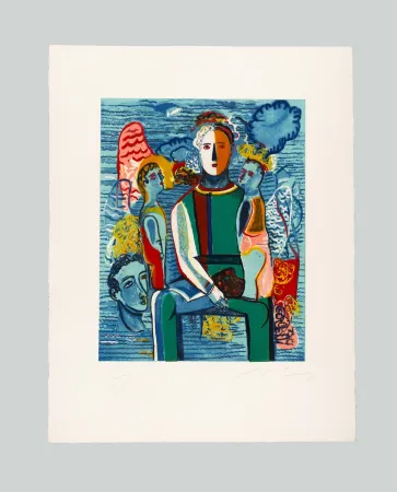 Houtsnede Chia - Il pittore