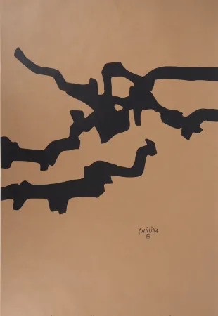 Lithografie Chillida - Abstraction aux lignes noires