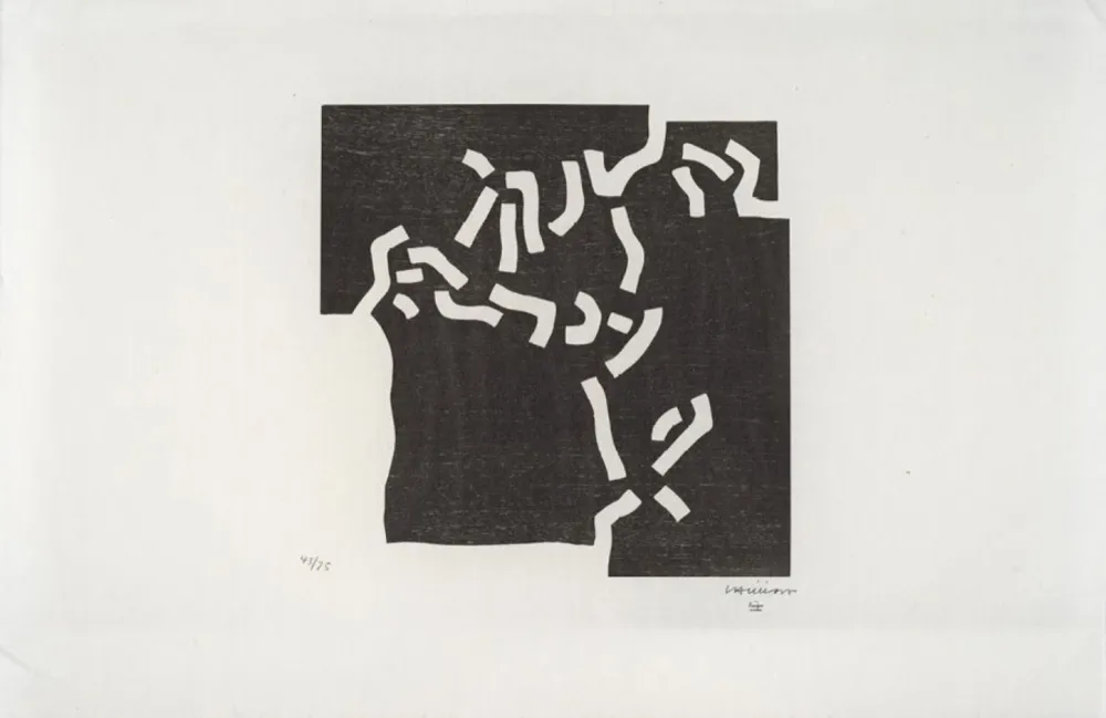 Houtsnede Chillida - Beltza II