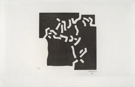Houtsnede Chillida - Beltza II