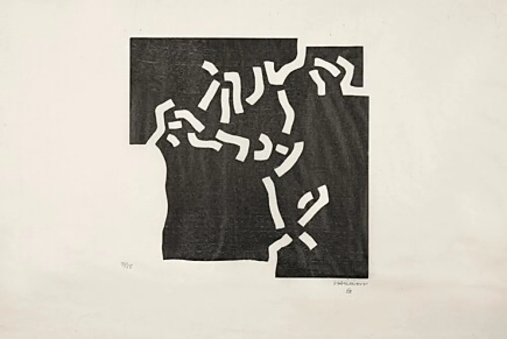 Houtsnede Chillida - Beltza II (Schwarz II)