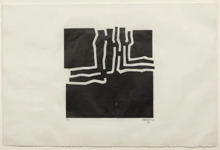 Houtsnede Chillida - Beltza III