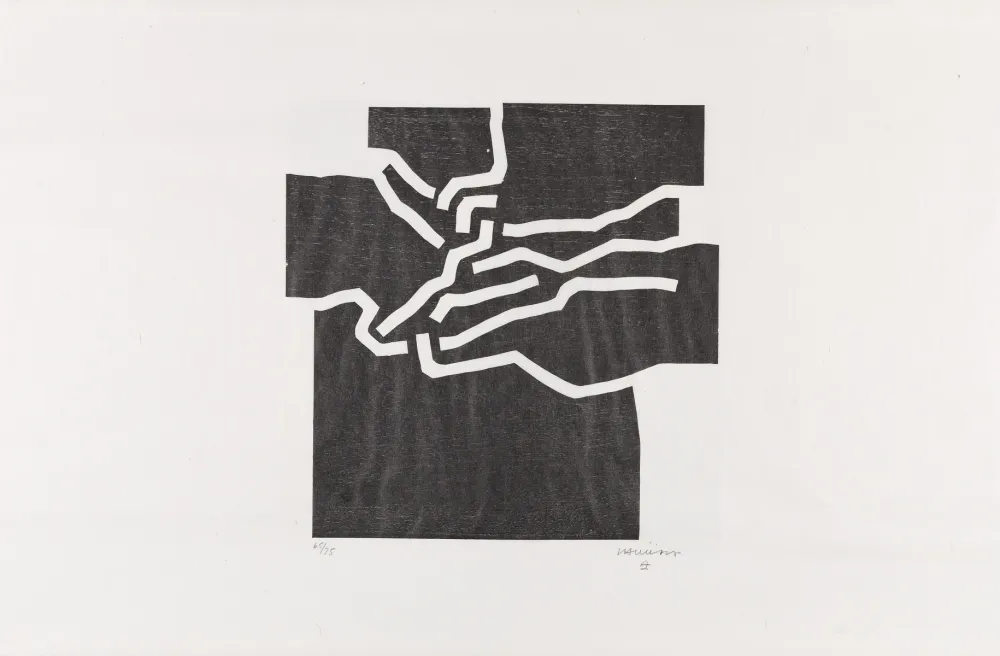 Houtsnede Chillida - Beltza IV