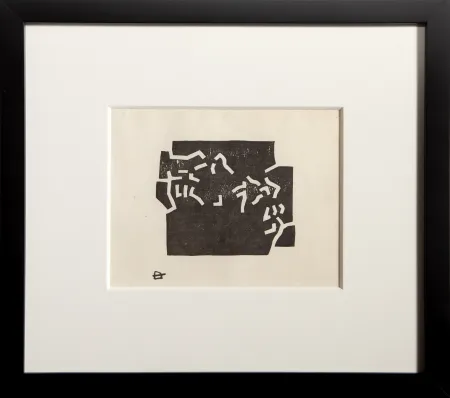 Houtsnede Chillida - Egokarri (Greeting Card for 1969)
