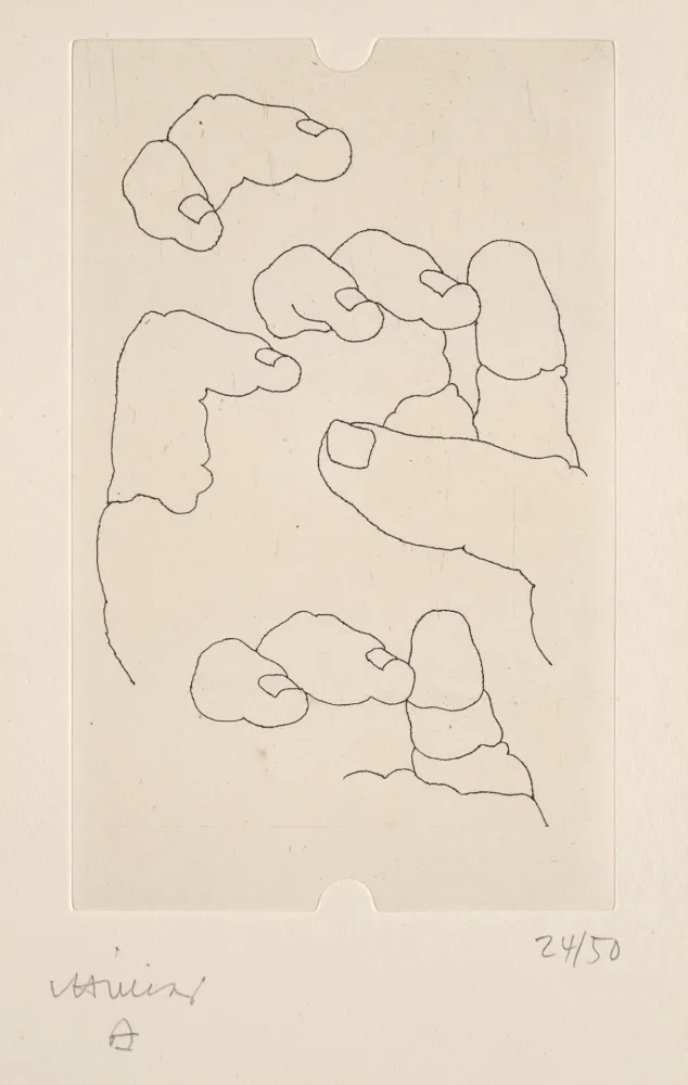 Gravure Chillida - Esku (from La mémoire et la main, by Edmond Jabes)