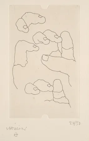 Gravure Chillida - Esku (from La mémoire et la main, by Edmond Jabes)