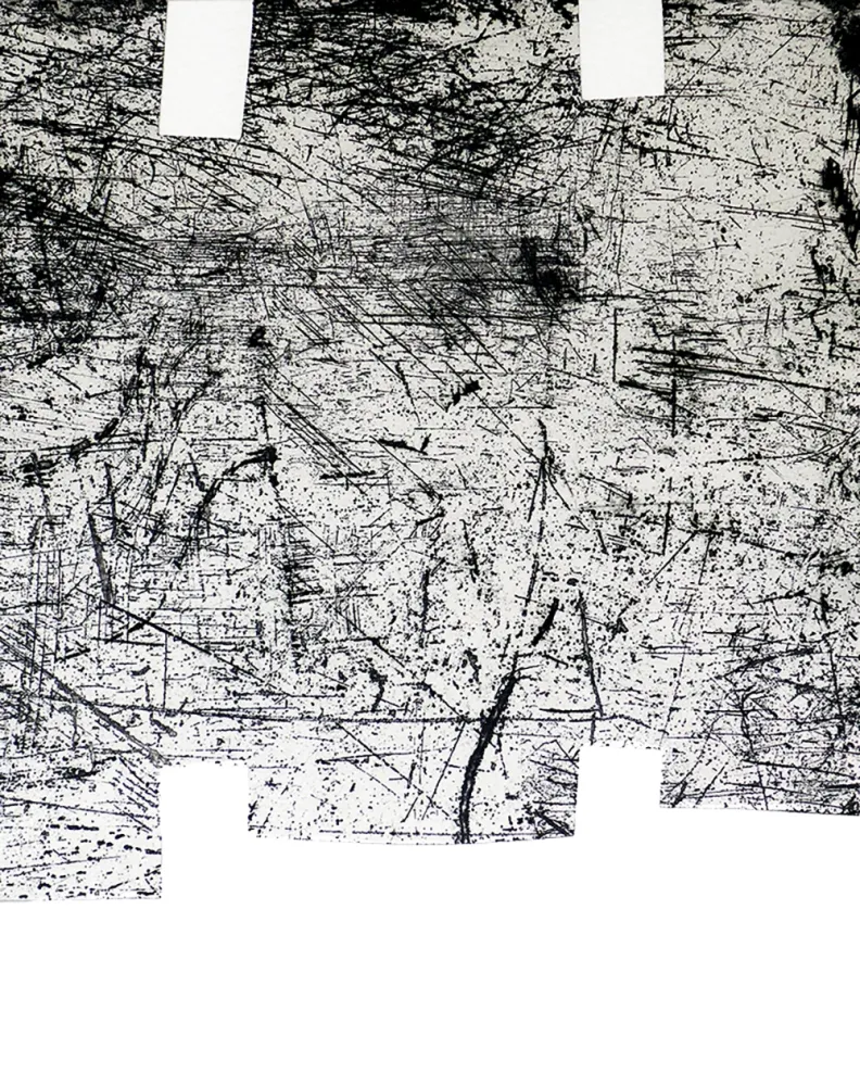 Ets En Aquatint Chillida - Une helene de vent ou fumee I