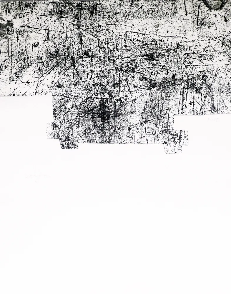 Ets En Aquatint Chillida - Une helene de vent ou fumee III