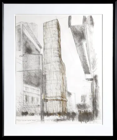 Lithografie Christo - Allied Chemical Tower, Packed, Project for Number 1 Times Square from 