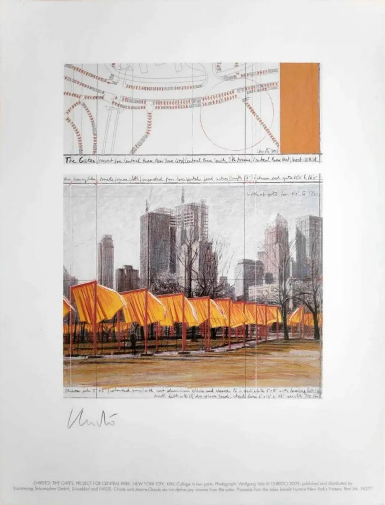 Lithografie Christo & Jeanne-Claude - The Gates, Project for Central Park, New York, XIV