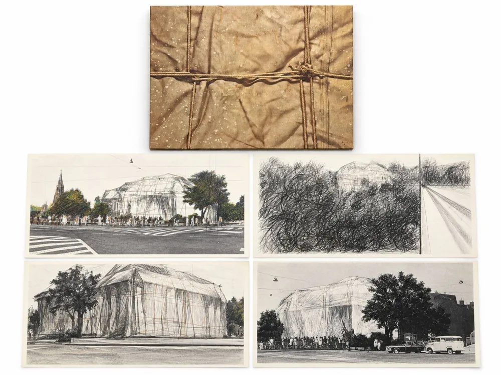 Zeefdruk Christo & Jeanne-Claude - Wrapped Kunsthalle Bern, Project (complete portfolio of four)