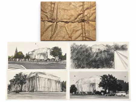 Zeefdruk Christo & Jeanne-Claude - Wrapped Kunsthalle Bern, Project (complete portfolio of four)