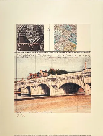 Lithografie Christo - Pont neuf, Paris