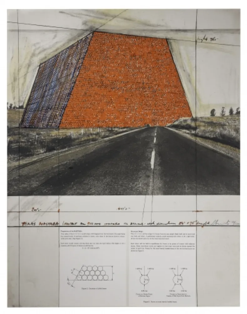 Zeefdruk Christo - Texas Mastaba