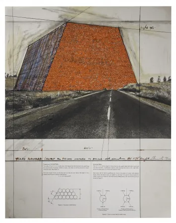 Zeefdruk Christo - Texas Mastaba